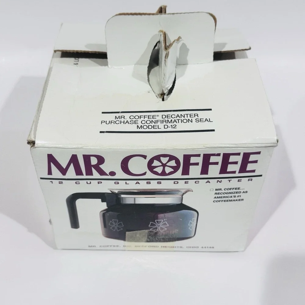 Vintage Mr Coffee 12 Cup Glass Replacement Carafe Pot Decanter Model D-12 In Box